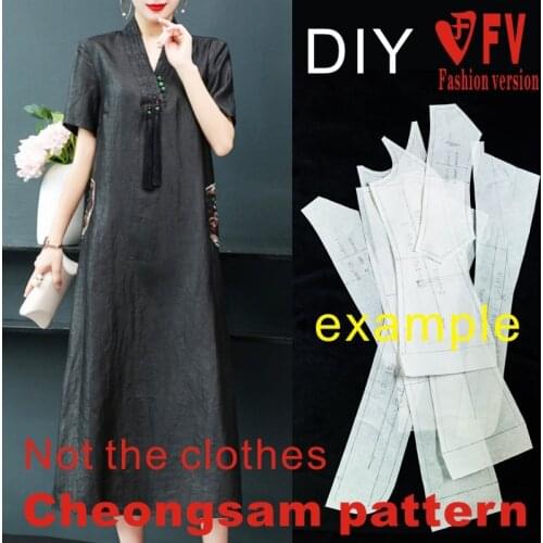 Improved Hanfu Tang suit cheongsam pattern womens dress dress cutting design drawing 1:1 physical pattern BQP-63