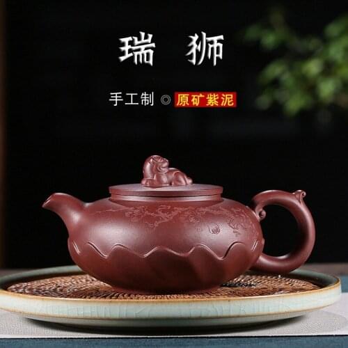 All hand famous model of run of mine ore quality red lion purple clay teapot a undertakes to wechat business agent