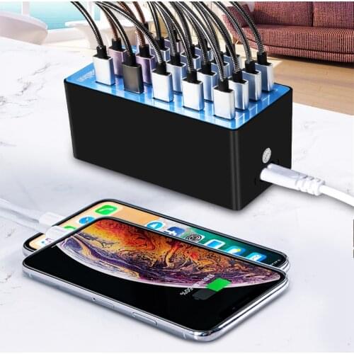 USB Charger Station,20-Port 100W/20A Multi Ports USB Charger for iPhone iPad Samsung Xiaomi Nintendo Switch PS4 PS5 Tablets