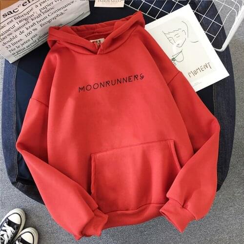 MOONRUNNERS Letter Print New Casual Pullover White Coat Female Women Hoodie Fashion Long Sleeve Sweatshirt Harajuku Jumper Tops