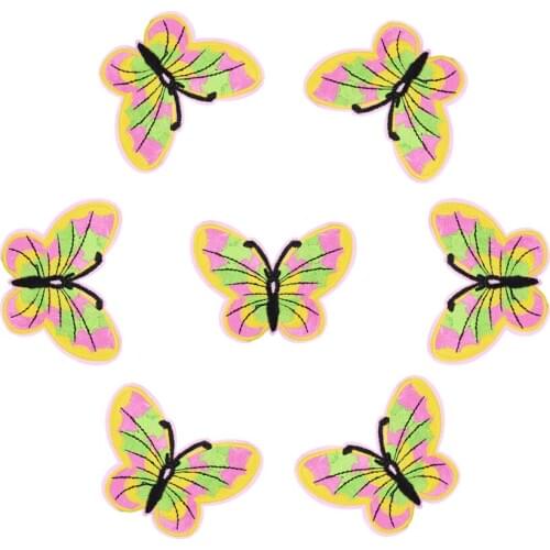 10pcs Colorful Butterfly patches insect badges for clothing iron embroidered patch applique iron on patches sewing accessories