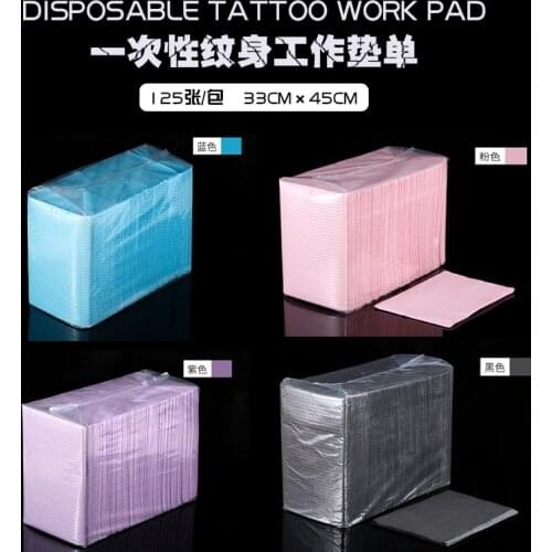 125pcs/pack Disposable Tattoo Cleaning Gasket Thickened Bed Sheet Tattoo Waterproof Composite Membrane Beauty Tablecloth 45*33cm