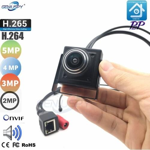 5MP 4MP 3MP 2MP Onvif P2P mini Covert Network Onvif P2P 1.66mm Fisheye Lens 180 Degree Wide Angle 5MP IP Camera Hide With Audio