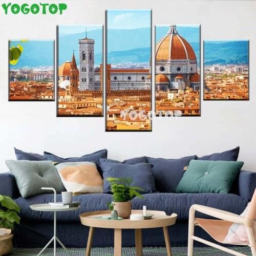 5 pieces Florence Cathedral architectural landscape diy diamond painting 5D Full Drill Mosaic diamond embroidery Wall Art ML1560