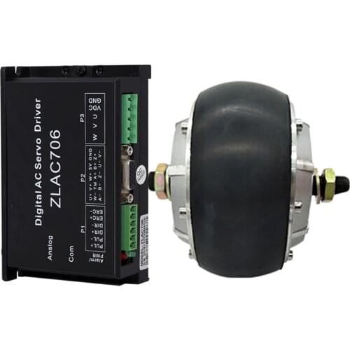 Brand New 24VDC 200W 4.5" Wheel Hub Servo Drive+Motor Kits 400rpm Double shaft Load 100Kg Hub Motor with Brake for Robot AGV Car