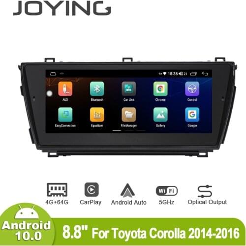 JOYING 8.8"Car Multimedia system 2 Din Android 10 Car Radio Auto Stereo Head Unit 4GB 64GB For Toyota Corolla 2014 2016 Carplay