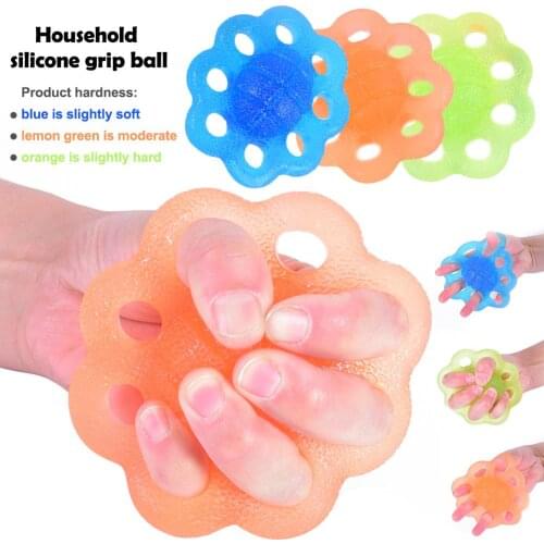 Household Silicone Grip Ball Rehabilitation Training Finger Palm Hand Grip Strengthener Finger Exerciser Stress Relief Squeeze