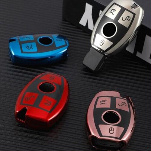 Key Cover Portable Car Key Storage Case Protector Compatible for GLA200 C200E300L GLC260GLE320 Smart Remote Key