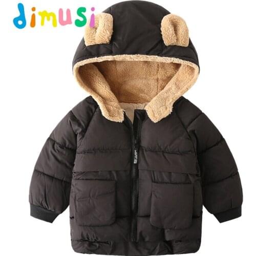 DIMUSI Winter Boys Jackets Fashion Children Cotton Thick Warm Coats Baby Girls Casual Outwear Windbreaker Hooded Coats Clothing