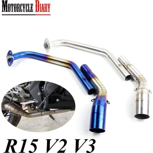For YAMAHA YZF R15 V2 V3 MT-15 2008-2017 51mm Motorcycle Exhaust Racing Modified Slip-On Middle Front Link Pipe Escape Moto Bike