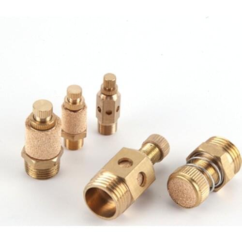 Sll Pneumatic Brass Exhaust Muffler Throttle Type 1/8" 1/4" 3/8" 1/2" BSP Silencer Fitting Noise Filter Reducer copper Connector
