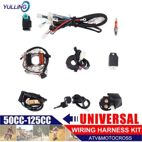 Electric Wiring Harness Wire Loom Stator Full Kit For ATV 50/200/250CC Beach ATV Wiring harness Car Accessories