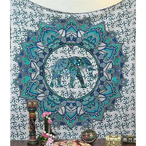 Polyester Mandala Tapestry Wall Hanging Yoga Mat Blanket India Elephant Home Wall Decor Bohemia Beach Mat Picnic Cloth