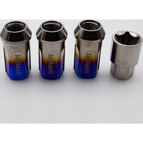Gr5 titanium wheel hub nut anti-theft m14*1.5*45 open-end