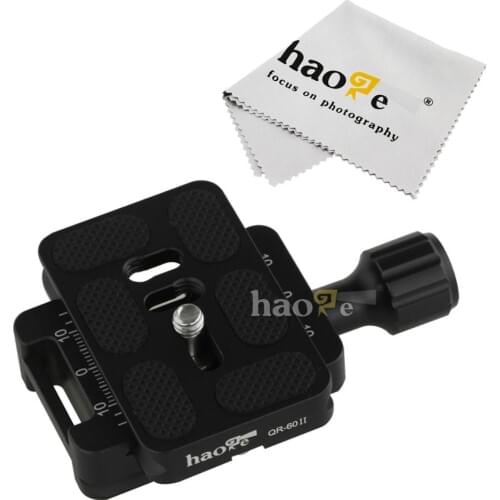 Haoge 39mm Screw Knob Quick Release Clamp Adapter with 60mm Plate for Canon Nikon Sony Pentax Olympus Fujifilm Camera