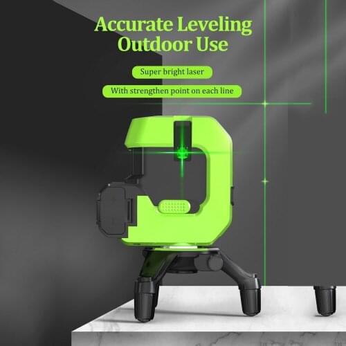 Laser Level Meter 5-line Automatic Level Meter Indoor and Outdoor Green Radius Alternate Horizontal and Vertical Measurement