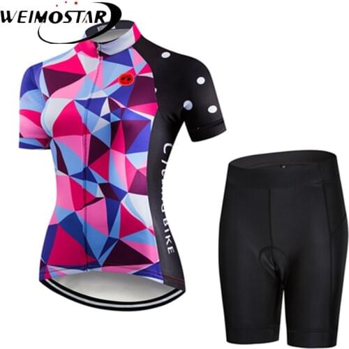 Weimostar Team Summer Womens Pro Cycling Jersey Ropa Ciclismo Short Sleeve Bike Clothing Sport Jersey Cycling Wear Sets