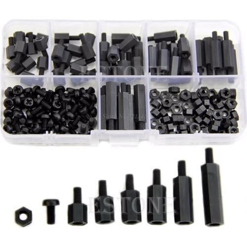 M3 Nylon Black Hex M-F Spacers/ Nuts /Screws Assorted Kit, Standoff Hot Dropship