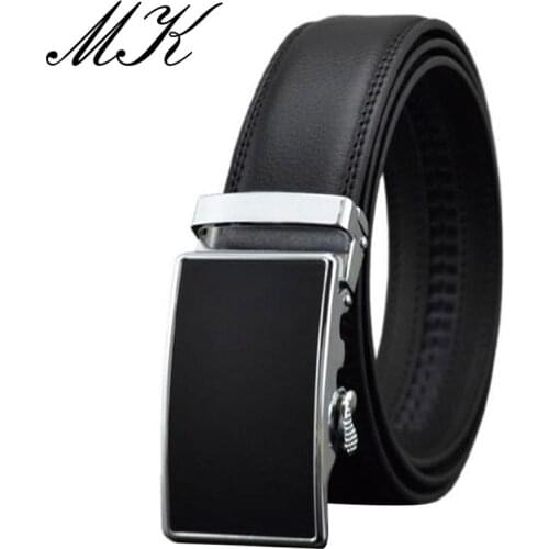 Maikun Belts for Men Automatic Buckle Male Belt Split Cowskin Leather Men Belt