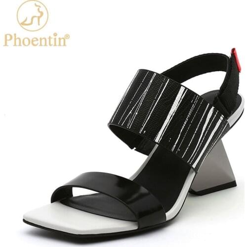 Phoentin Gothic open toe Strap sandals Strange style Metal High Heel Sandals Woman 2021 Summer new retro party Shoes FT1491
