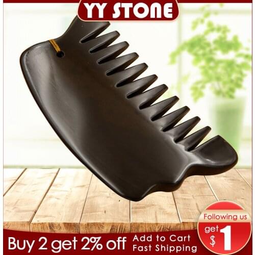 5A grade Original Si Bin Bian stone comb massage guasha stone multifuntion beauty face comb home health care head massage