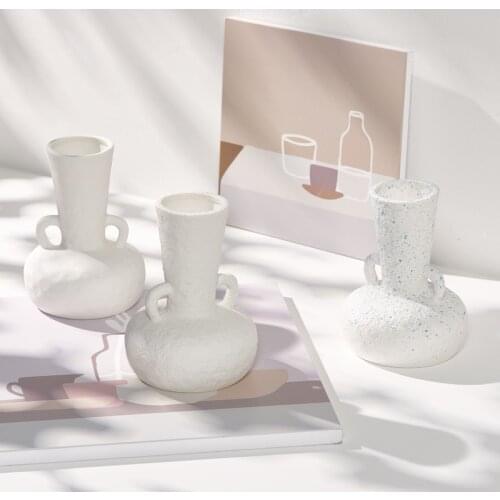 Nordic Ins Ceramics White Vase Living Room Dining Table Flower Arrangement Art Dried Flower Vases Home Decorations Accessories