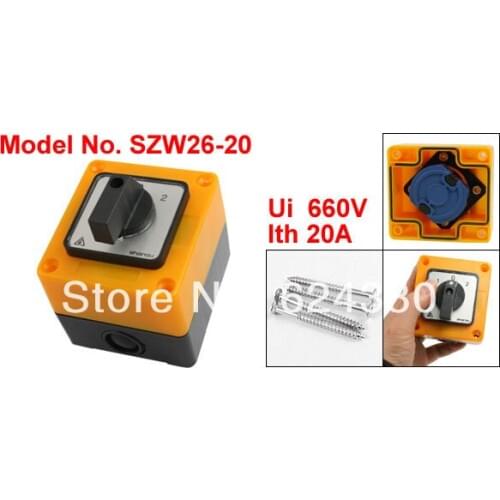 SZW26-20 660V 20A Three 3 Postion Universal Rotary Cam Combination Changeover Switch Station 4 Terminal