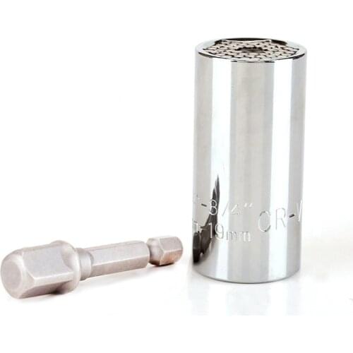 Torque Wrench Universal Sleeve Head Set Magic Socket Sleeve 7-19mm Spanner Key Style Grip Multi Hand Tools Cr-v Sleeve