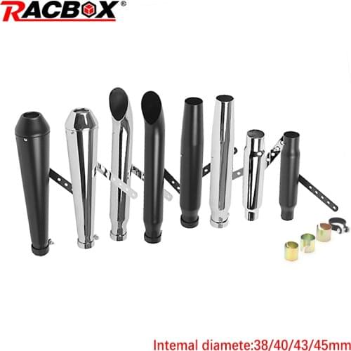 Universal Motorcycle Muffler antiqued vintage exhaust pipe for Honda CG Cruise Prince Ranger XL883 1200