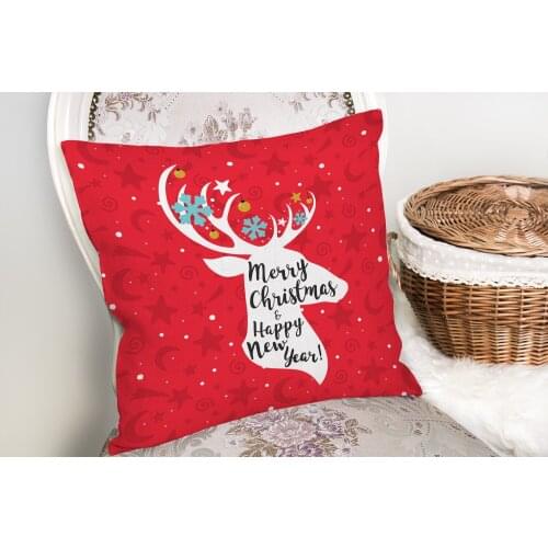 Merry Christmas Deer Pattern Decorative Pillow Cushion Cover new year gift and new year celebration Decorative