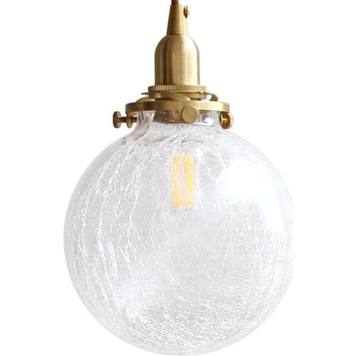 Circular Loft Decor Vintage Pendant Lamp LED Brass Glass Hanging Light Dining Room Home Lighting Antique Droplight Luminaire