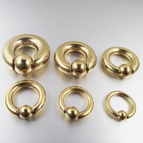 1 Piece Big Size Gold Nose Rings Circular Barbells Spring Ball Nose Ring Lip Eyebrow Body Piercing Jewelry CBR Earring