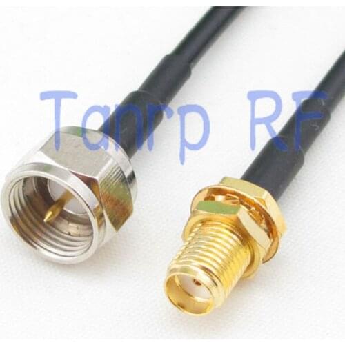 10pcs 6in F male plug to SMA female jack RF connector adapter 15CM Pigtail coaxial jumper cable RG174 extension cord