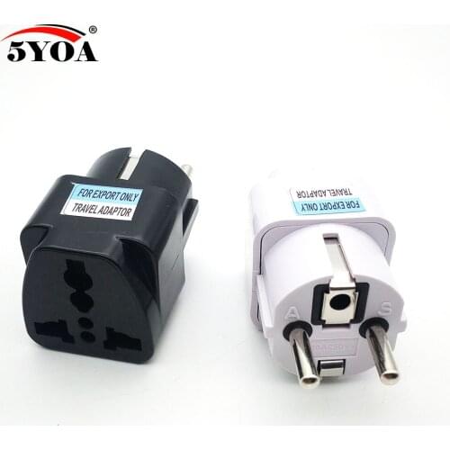 10pcs/lot International Travel Universal Adapter Electrical Plug For UK US EU AU to EU European Socket Converter White