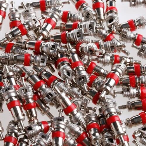 100 Pcs Car Truck Replacement Tire Tyre Valve Stem Core Part Orange Tag #1