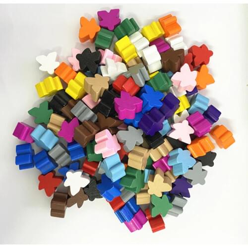 100PCS Wooden Meeples 16mm Extra Board Game Bits Pawns Pieces Bulk Replacement Tabletop Gaming components Humanoid Chess Pieces