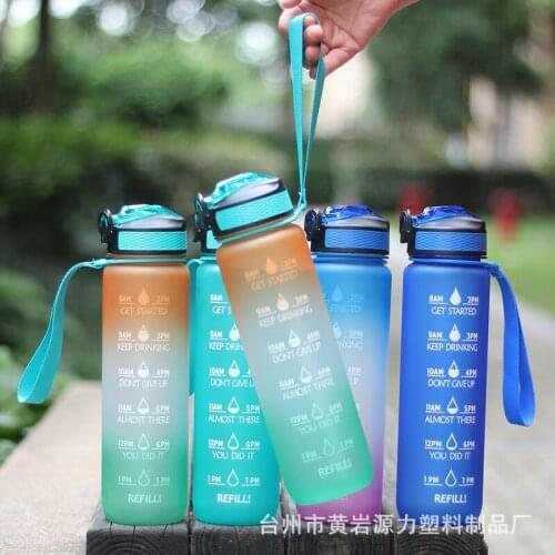 1000ML Korean SK TRITAN kettle bounce cover with scale straw fitness sports cup water bottle water bottle with straw