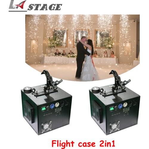 Free Shipping 2IN1/4IN1 Road Case Spray Down Cold Sparkler Sparkular Fireworks Machine DMX Fountain Spark Firework Stage Effect
