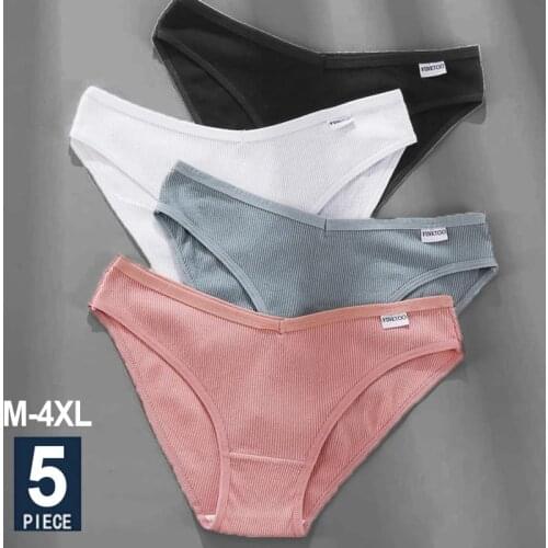 5PCS/Set Women Panties Cotton Underwear Female Panties Solid Color Underpants Sexy Lingerie Pantys for Woman Briefs Intimates