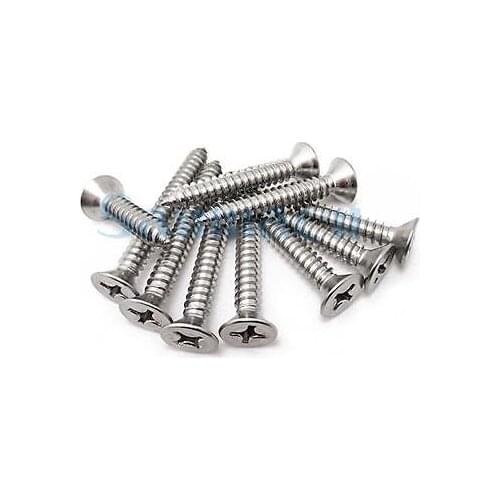 50pcs M3.5 Stainless Steel Countersunk Self Tapping Screws Phillips Flat Head