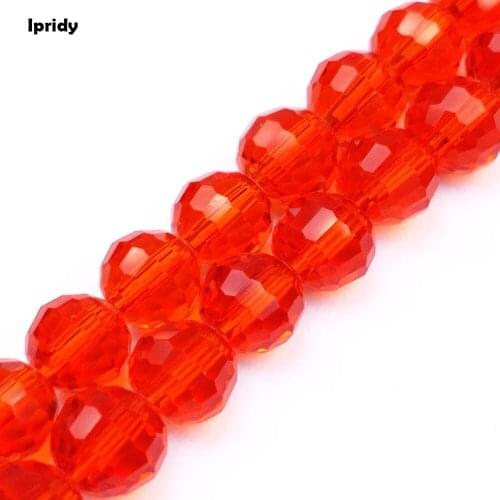 6mm 96 Faceted Round Glass Beads for Bracelet Making,Women Diy Jewelry Colorful Crystal Beads Wholesale 1 strands/lot