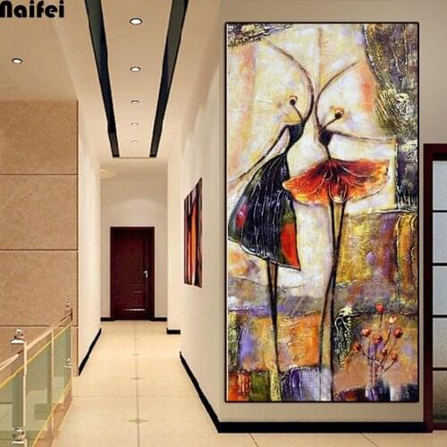 DIY Diamond Painting Full Drill square Round Double Dancers Abstract Art Embroidery Rhinestone Pictures Mosaic Home Decor