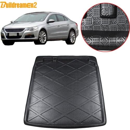 Buildreamen2 Car Rear Trunk Mat Cargo Floor Carpet Tray Boot Liner Mud Pad Accessories For Volkswagen Passat CC 2010-2018