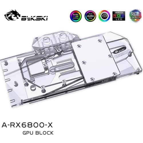 Bykski Water Block use for AMD RX6800 Reference Edition GPU Card / Full Cover Copper Radiator Block /A-RGB / RGB