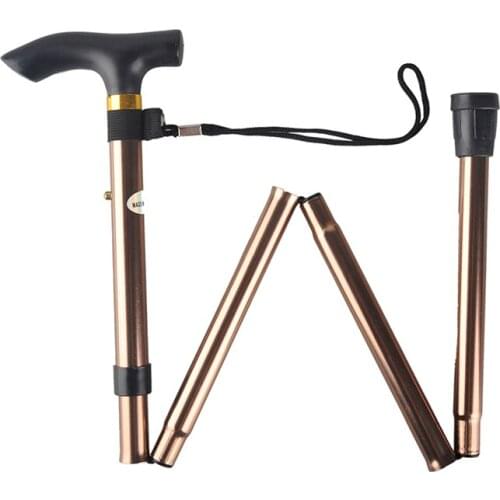 Four-Section Pole Cross-Country Trekking Outdoor Crutches Easy Aluminum Alloy Trekking Poles Folding Telescopic Ultra-Light