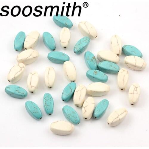 Four Corners Blue White Turquoise Beads Stone Spacer Seed Seads For Jewelry Making DIY Handmade Accessorie Wholesale