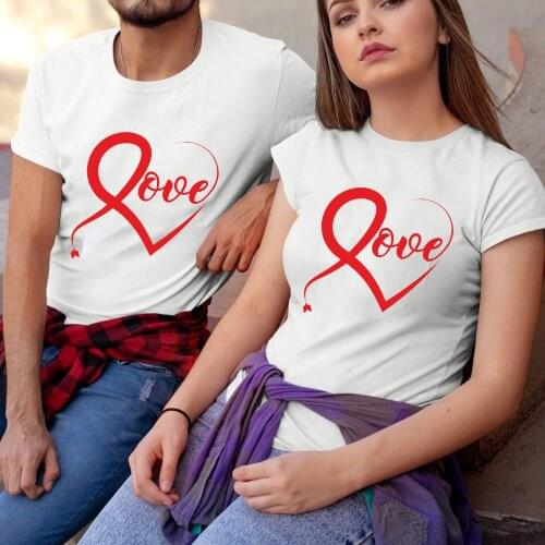 Valentine Day Women Men Short Sleeve Tshirts Couples Love T-shirts Tops Lover Tee Valentines Day Gift Couple T Shirt