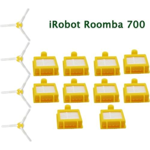 14Pcs/lot for iRobot Roomba 700 760 770 780 Series Vacuum Cleaners Parts Side Brush Bristle Flexible Beater Brush Hepa filter