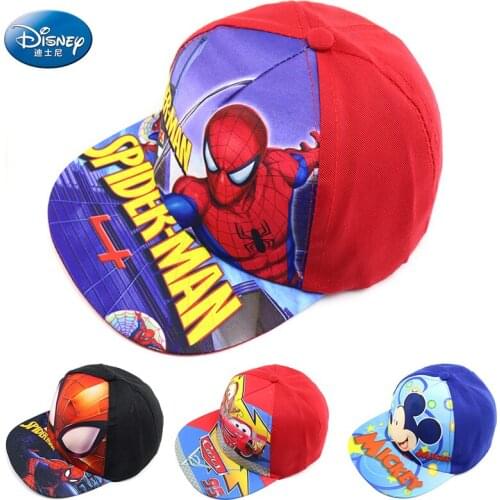 Disney Waflera Mickey Mouse Spiderman Baby Hat For Children Kids Hip Hop Hats Childrens Baseball Cap Boy Girl Snapback Caps