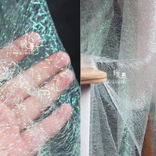 Stiff Mesh Tulle Fabric Fluorescent Green DIY Patchwork Background Decor Skirt Gown Wedding Dress Lace Designer Fabric